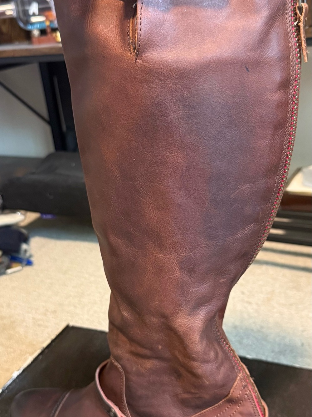 Freebird by Steven Roadey Cognac Brown Leather Heeled Riding Boots